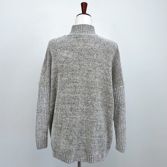 J. Jill Chenille Warm Neutral Mock Neck Boxy Knit Sweater - Picture 7 of 9
